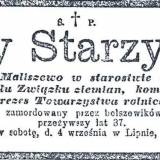 Lipno. Nekrolog Jerzego Starzyńskiego.