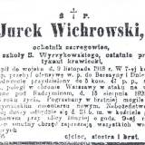 Nekrolog ochotnika Jerzego Wichrowskiego.